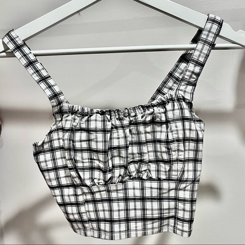 Hollister Bustier Tank Top- Black and White